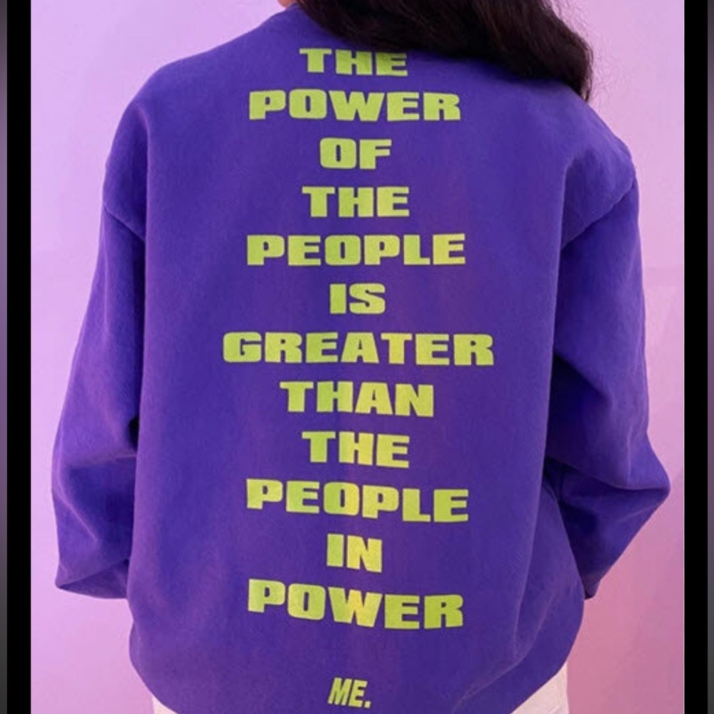 Melondy Ehsani “2020” purple crew neck